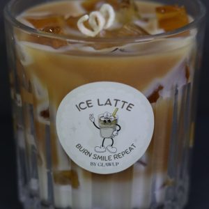 Iced Latte candles that are Coffee scented. Made with soy wax, bee wax and a cotton wick that burns well with no toxins.